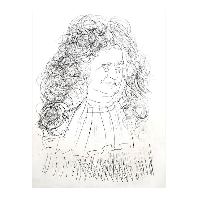 Salvador Dali - La Fontaine Portrait - Signed Engraving 1974 For Sale
