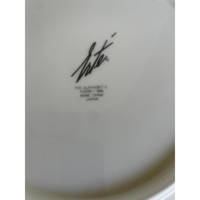 1980s 1980's Erte Alphabet Letter "C" Bone China Plate For Sale - Image 5 of 8