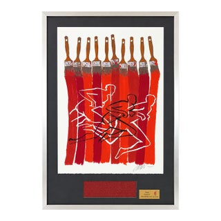 Arman Fernandez ~ Paintbrush Strokes ~ 1996 Atlanta Olympics ~ Materic Lithograph Signed Art For Sale