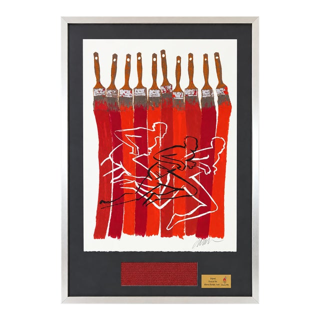 Arman Fernandez ~ Paintbrush Strokes ~ 1996 Atlanta Olympics ~ Materic Lithograph Signed Art For Sale