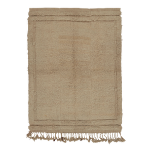 Vintage Turkish Tulu Rug, Beige Wool With Soft Pile - Rug & Kilim