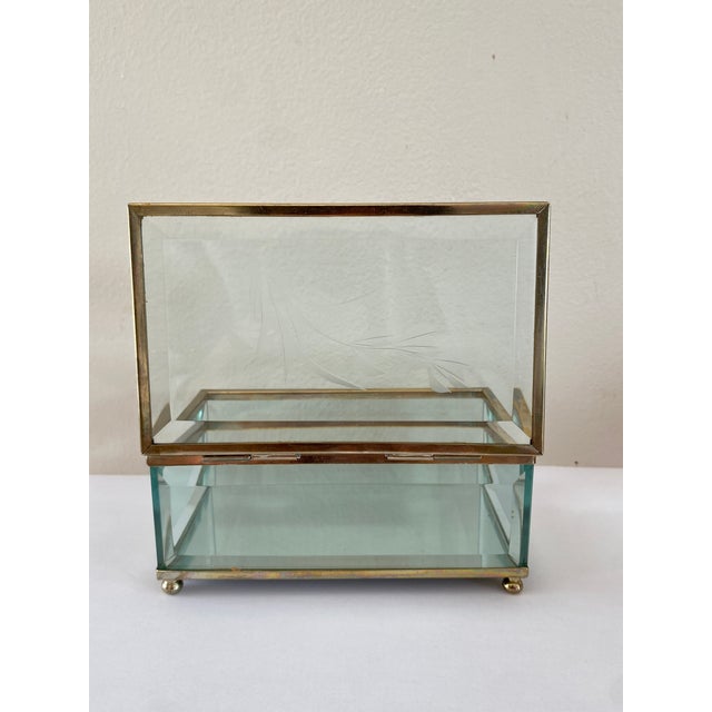 Vintage Italian Art Deco Beveled Glass Box, Italy, 1930 For Sale - Image 15 of 18