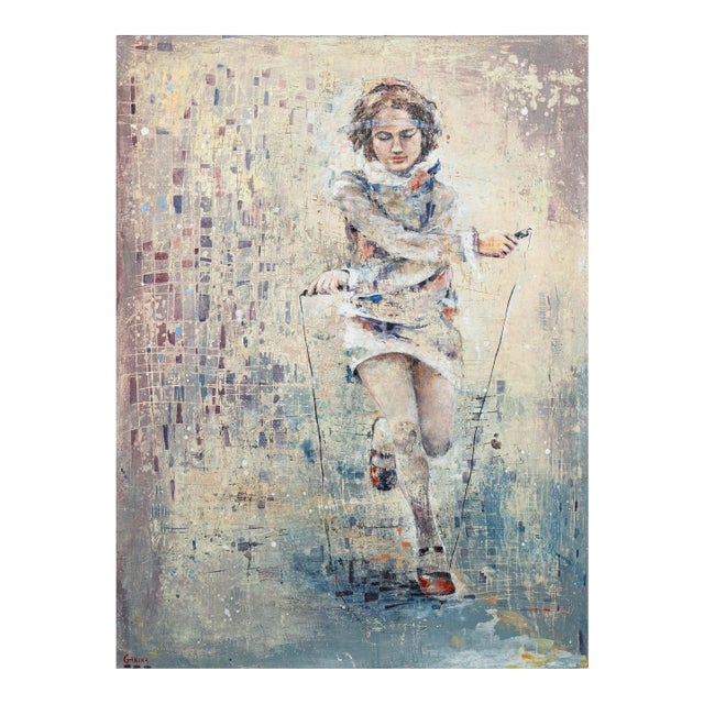 Anna Ganina Recapturing Summer Signed Contemporary Surrealism Acrylic Painting For Sale