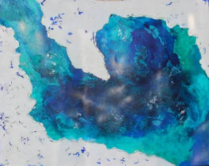 "Message in a Bottle" Original Abstract Painting by Lisa Finlayson
