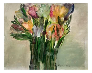 Bozena Lesiak, Tulips, Gouache on Paper, 2024