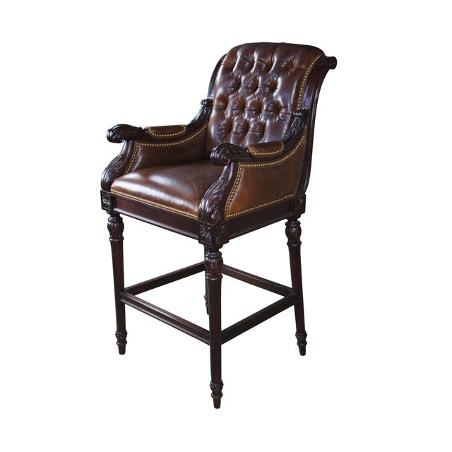 Late 20th Century Hancock & Moore French Chesterfield Style Carved