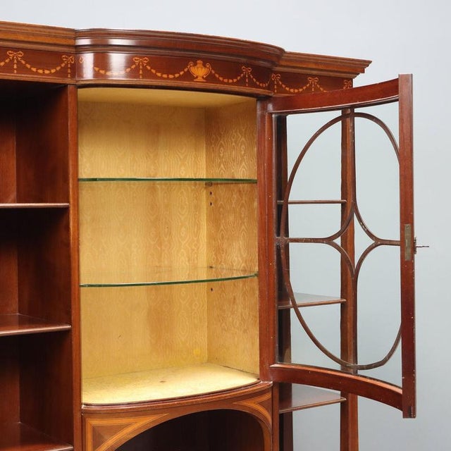 Mahogany Display Cabinet with Maple Inlays For Sale - Image 3 of 13