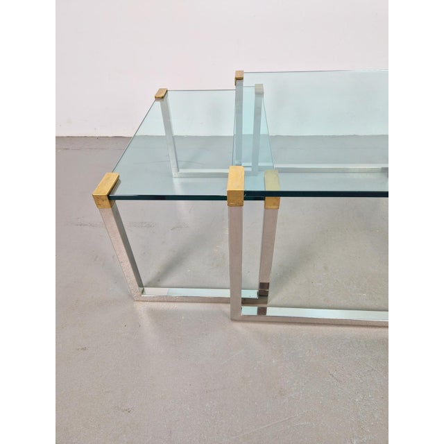 T53 Coffee and Side Tables in Brass and Glass by Peter Ghyczy, 1970s, Set of 3 For Sale - Image 13 of 18