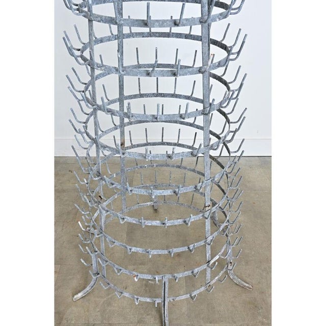 Metal French 1920s Massive Zinc Bottle Drying Rack For Sale - Image 7 of 12