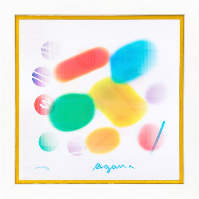 Abstract Yaacov Agam, Happy Days Agamograph, Hand Signed 4d Lenticular Print, Edition of 90, Framed For Sale - Image 3 of 4