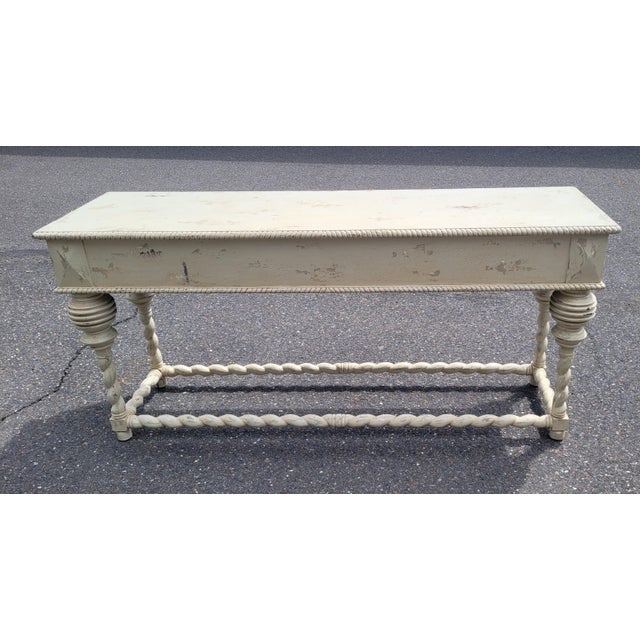 White 1980s Rustic White Barley Twist Long Sideboard or Credenza For Sale - Image 8 of 13