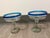 Blue Pair of Blue‑Rim Margarita Glasses For Sale - Image 8 of 10