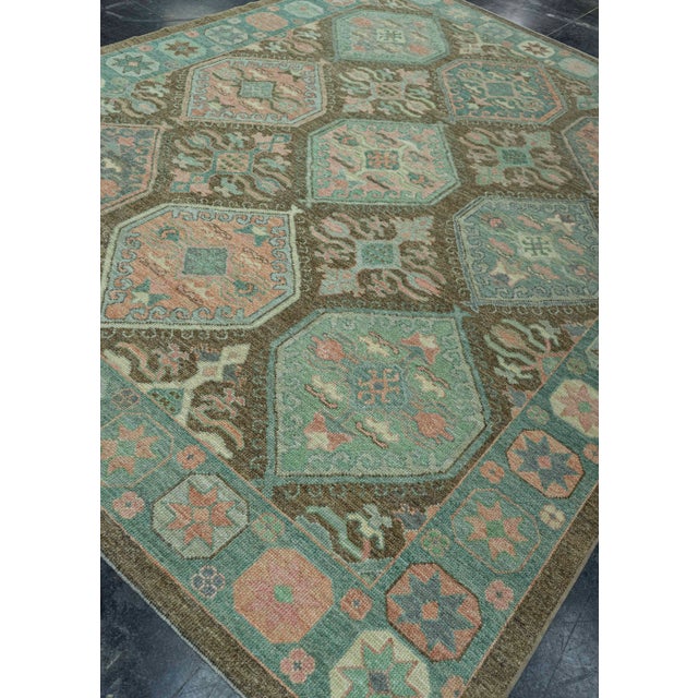 Green Turkish Oushak Rug 7'11" x 10'2" #20044 For Sale - Image 8 of 8