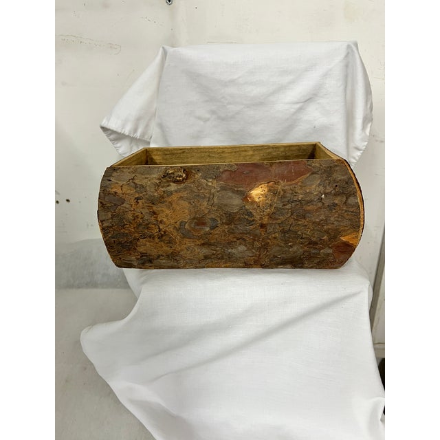 Late 20th Century Tree Bark Box Planter | Chairish