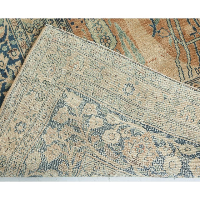 Textile Authentic Persian Meshad Handmade Wool Rug For Sale - Image 7 of 8