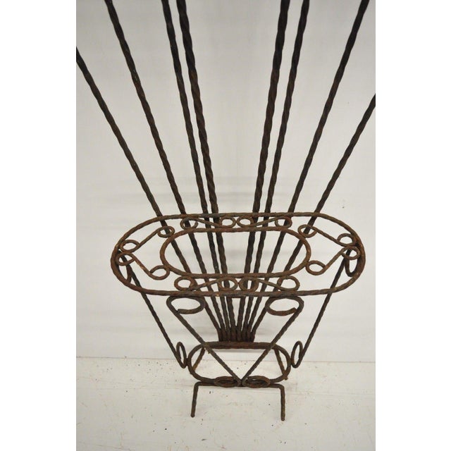 Vintage MidCentury Wrought Iron Coat/Umbrella Mirror Stand Chairish