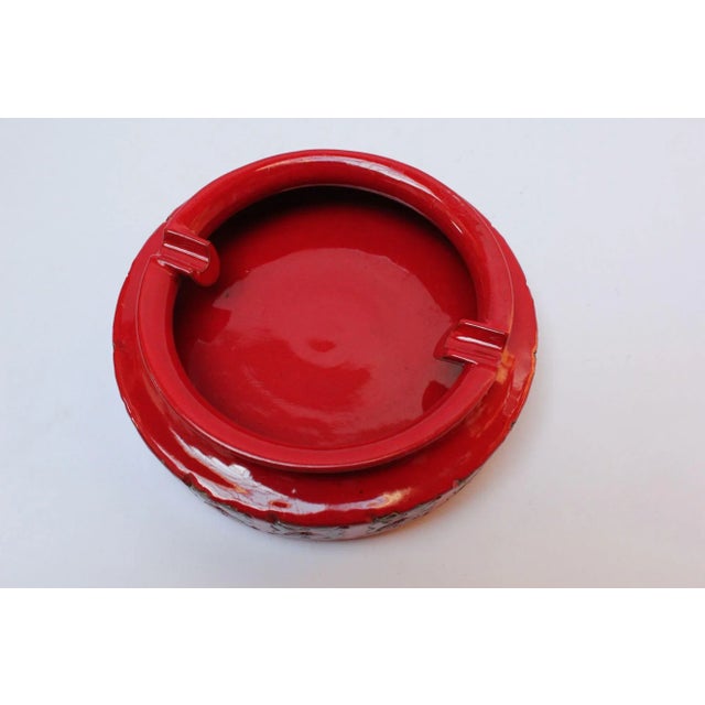 Mid-Century Italian Modern Ceramic Ashtray With Floral Motif For Sale - Image 4 of 11
