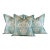 Designer Vicki Payne Free Spirit Aqua & Cream Damask Fleur De Lis Scroll Pillow Covers - Set of 3 For Sale
