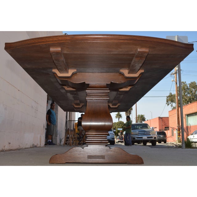Renaissance Expandable Dining Table in Rift-Sawn Oak, Custom Made by Petersen Antiques For Sale - Image 3 of 11