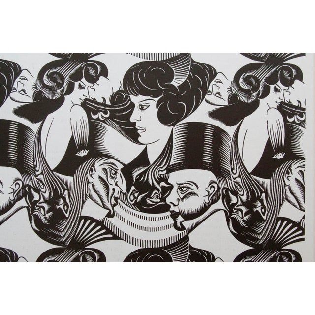 1940s Surrealist Style Black & White Lithograph After M. C Escher, Framed For Sale - Image 4 of 7