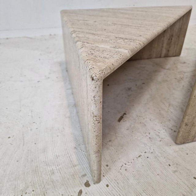 Italian Rectangular Coffee Table in Travertine, 1980s, Set of 2 For Sale - Image 17 of 18