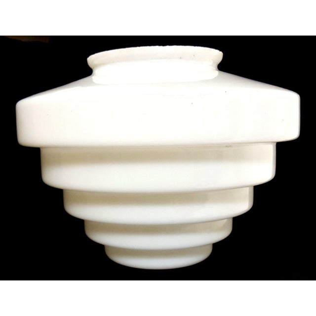 1930s Stepped Art Deco Skyscraper Ceiling Mounted Globe With Fixture 2 Available For Sale - Image 4 of 5