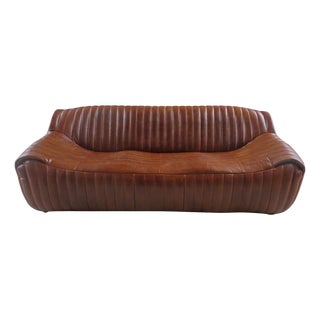 Matthew Izzo Home Nautique Leather Sofa For Sale