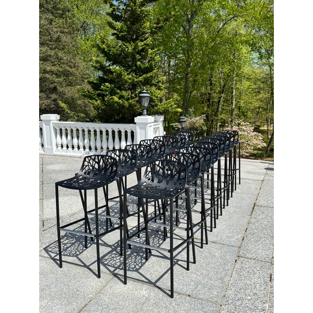Janus Et Cie “Forest” Low Back Barstools by Ramon Esteve (1–16 Available) For Sale - Image 12 of 17