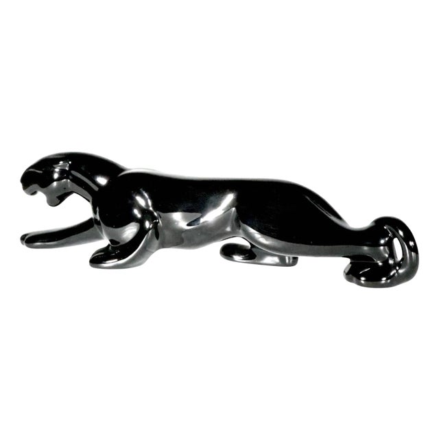 Mid Century Ceramic Black Panther by Haeger For Sale