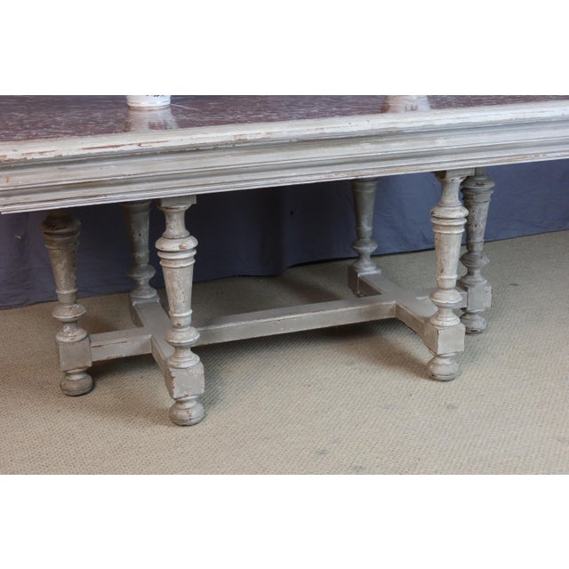 19th Century Console Table with Marble TOp, 1890s For Sale - Image 11 of 13