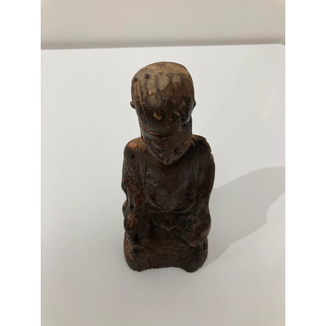 19th Century Chinese Carved Wooden Ancestor Figure For Sale - Image 4 of 12