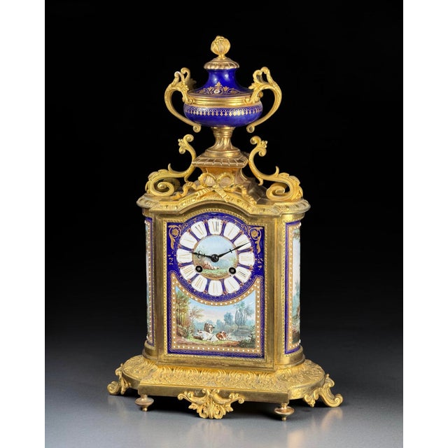 Antique Porcelain and Ormolu Mantel Clock from Richard & Cie, 1890s For Sale - Image 5 of 18