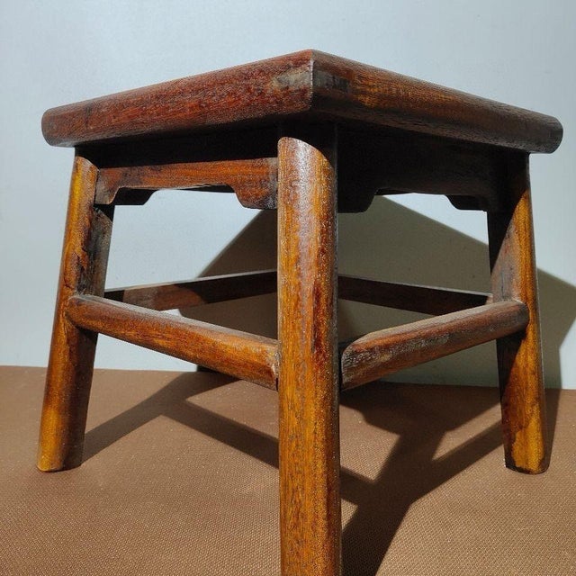 Pair of Vintage Chinese Hardwood Inlaid Mother-of-Pearl Bird & Flower Stools - 11.35 LBS For Sale In Los Angeles - Image 6 of 9