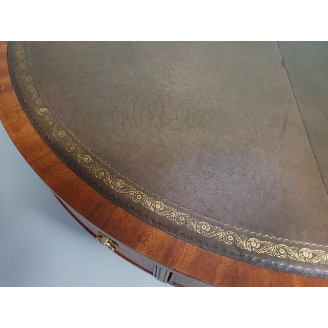 Victorian Mahogany Coffee Table with Leather Top on Brass Wheels from Heldense, 1980s For Sale - Image 13 of 16