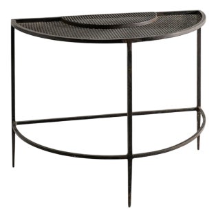 French Mid-Century Black Metal Console Table by Mathieu Matégot, 1950s For Sale