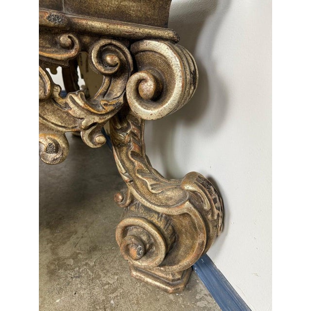 Wood Giltwood and Ebonized Marble Coffee Table by Brustlin Workshop, Los Angeles For Sale - Image 7 of 13