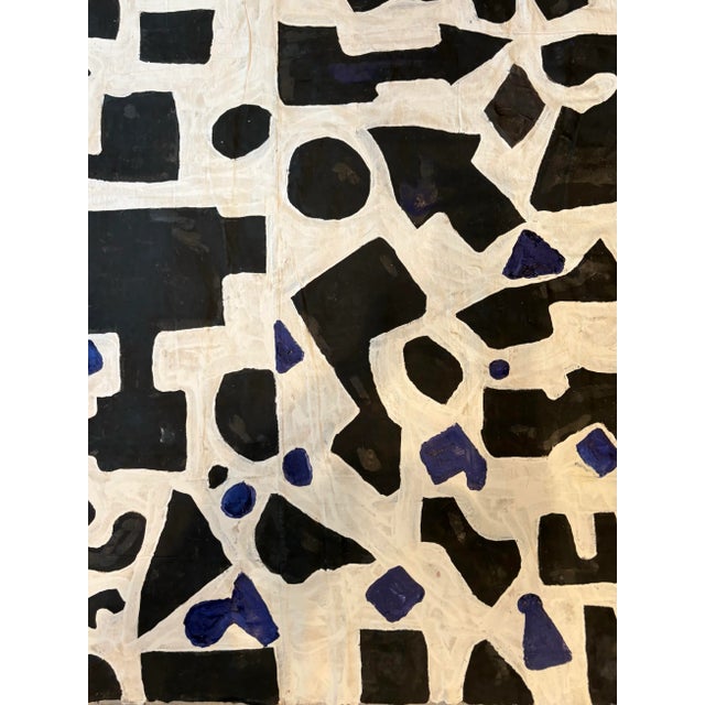 Abstract Large Contemporary Abstract Painting in Black & White by Christopher Shoemaker 8 Ft. X 6 Ft. Unstretched For Sale - Image 3 of 9