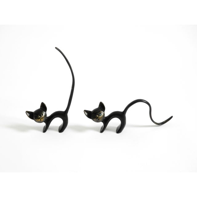 Mid-Century Modern Brass Cats as Ring Holders by Walter Bosse for Herta Baller, 1950s, Set of 2 For Sale - Image 16 of 17