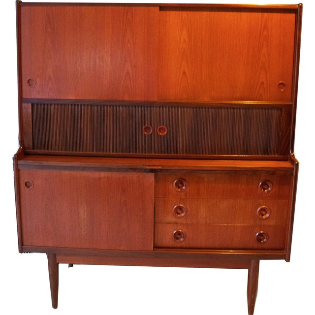 Mid-Century Modern Mid-Century Danish Teak Highboard Cabinet by Johannes Andersen, 1960 For Sale - Image 3 of 16