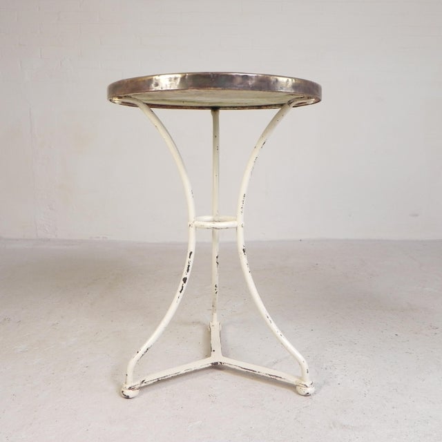 Bistro Table with Marble Top and Brass Rim, 1890s For Sale - Image 5 of 18
