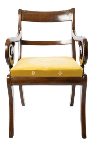English Mahogany Arm Chair With Upholstered Seat, 1820
