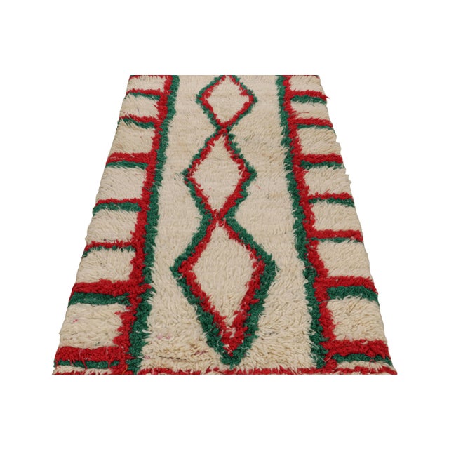 Moroccan Vintage Moroccan Runner Rug With Red and Green Patterns, From Rug & Kilim For Sale - Image 3 of 7