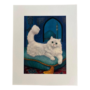 Vintage 1965 Girard Goodenow Cat Print in 16x20 Mat, Ready to Frame: Persian