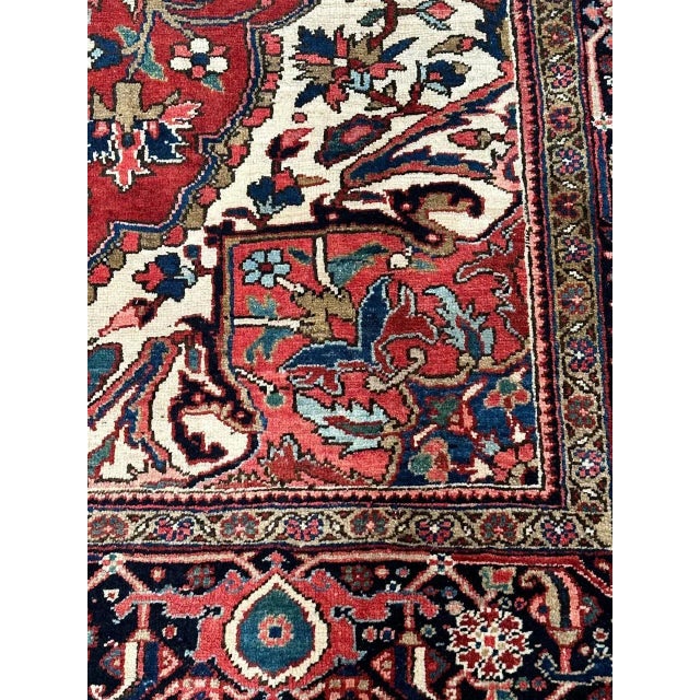 1940s Old Persian Heriz Area Rug 7’9″ X 10’10” For Sale - Image 10 of 11
