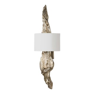 Regina Andrew Driftwood Sconce in Ambered Silver Leaf For Sale