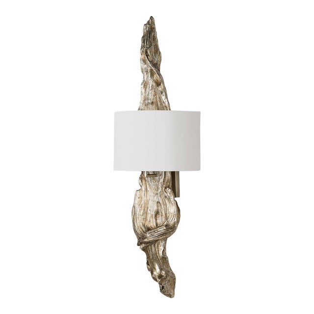 Regina Andrew Driftwood Sconce in Ambered Silver Leaf For Sale