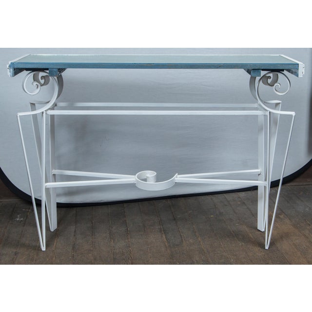 Dorothy Draper Style Wrought Iron Console For Sale - Image 10 of 11