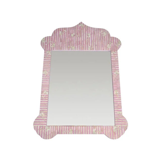 2020s Taj Pink Bone Inlay Mirror For Sale - Image 5 of 5