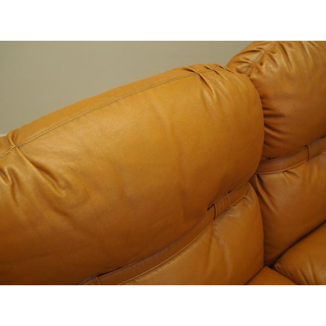 Space Age Orange Leather Sofa, Italy, 1960s For Sale - Image 13 of 18