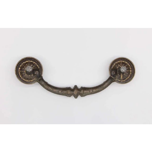 Mid 20th Century Victorian 7.125 In. Dark Patina Brass Bail Drawer Pull For Sale - Image 5 of 7